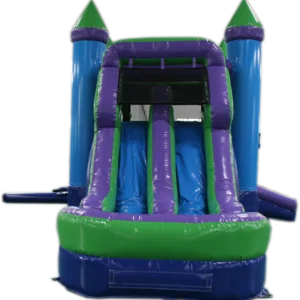 28' Blue & Purple Commercial Wet or Dry Inflatable Bounce House Water Slide Combo