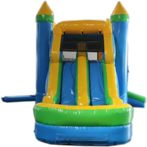 28' Blue & Yellow Commercial Wet or Dry Inflatable Bounce House Water Slide Combo
