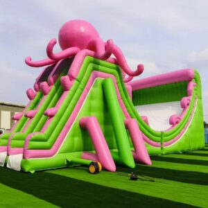 Large Octopus Commercial Inflatable Water Slide with Zip Line – Custom Ocean Theme Attraction