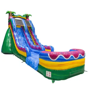 18ft Coconut Drop Single Lane Water Slide – Commercial Tropical Inflatable Water Slide for Rentals